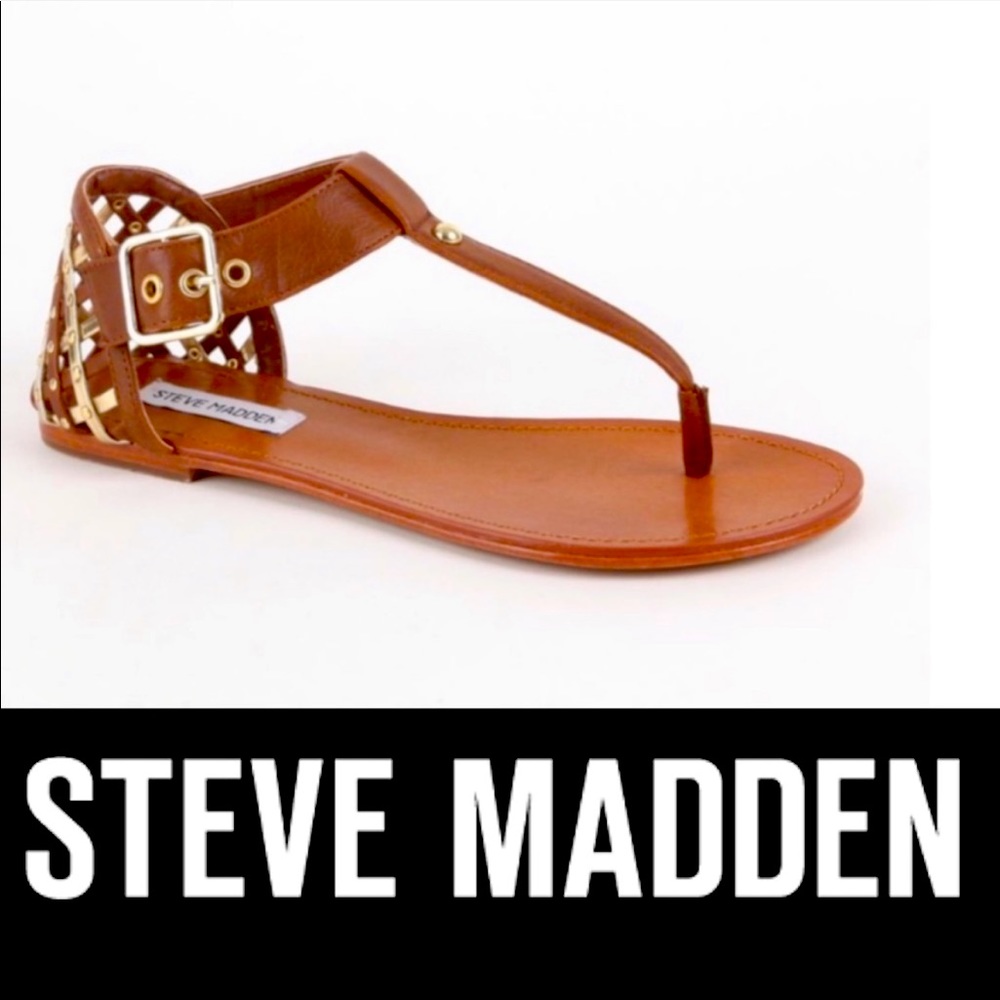 COPY - Steve Madden 'Suttle' Studded Thong Sandal Size
7 in Brown & Gold. AS IS